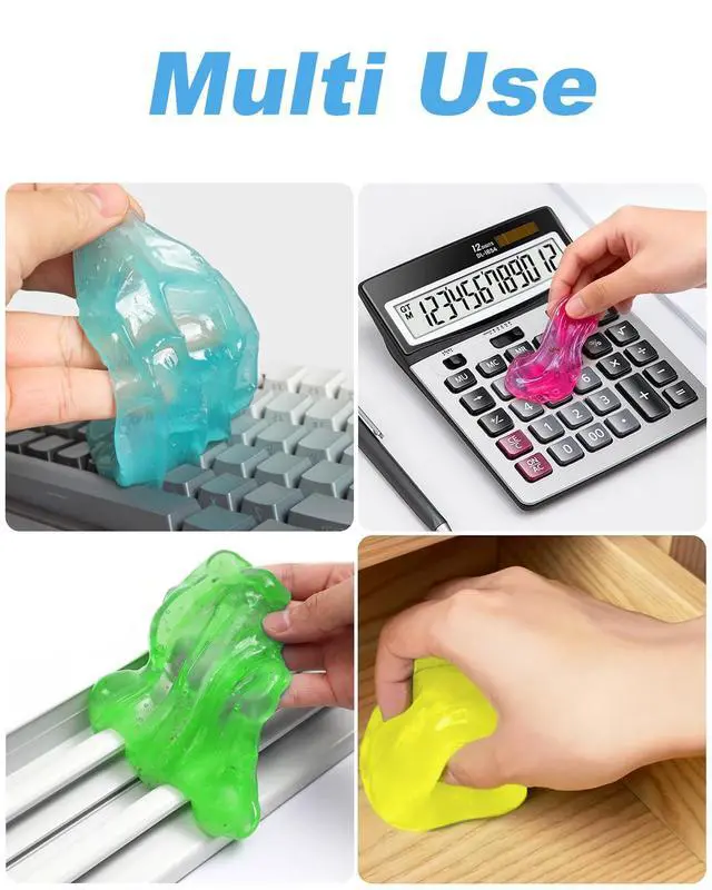 Alt view image 4 of 7 - Car Cleaner Gels 4 Pack, Universal Dust Cleaner Putty Cleaner Slime, Cleaning Gel for Interior Detailing PC Keyboard, Auto Detailing Tools Car Cleaning Supplies Gift for Men Women, 320g