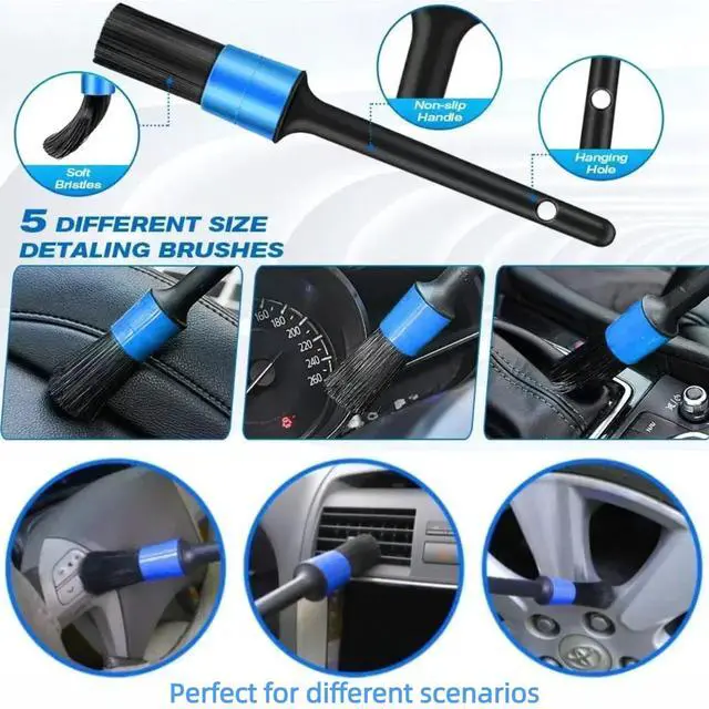 Alt view image 3 of 6 - 10Pcs Car Detailing Brush Set, Car Detailing Kit,Car Dashboard Cleaning Soft Brush, Suitable for Cleaning Internal Brush Panels, Vents, Leather, and Computers.