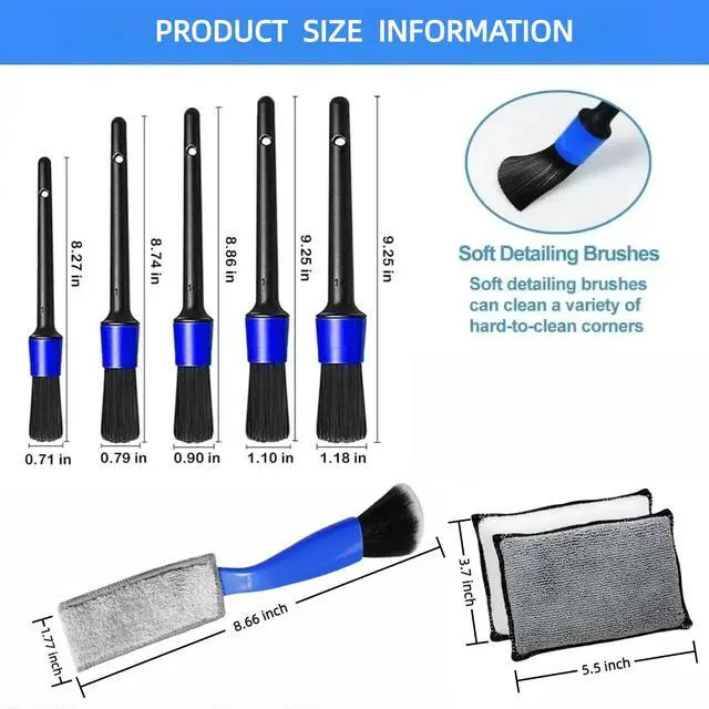 Alt view image 2 of 6 - 10Pcs Car Detailing Brush Set, Car Detailing Kit,Car Dashboard Cleaning Soft Brush, Suitable for Cleaning Internal Brush Panels, Vents, Leather, and Computers.