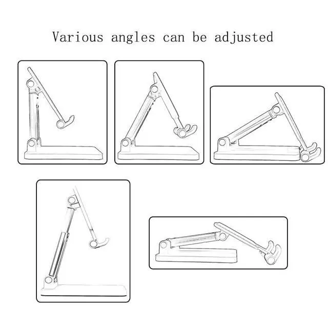 Alt view image 2 of 7 - Cell Phone Stand,Adjustable Angle Height Phone Honder for Desk,Fully Foldable Portable Phone Mount,Compatible with All Mobile Phones and Small Tablet.