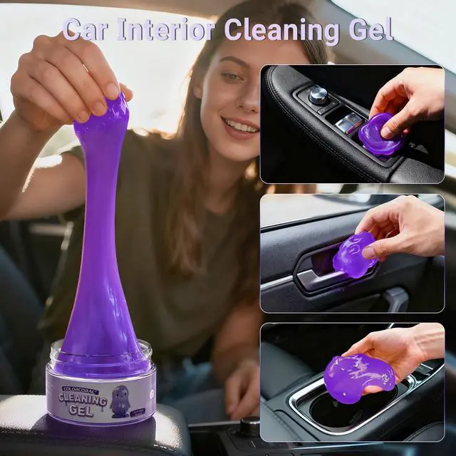 Alt view image 2 of 7 - Car Cleaning Gel Reusable(Lavender Scent) 2Pack - Dust Cleaning Putty Keyboard Slime for Car Interior Air Vent Cleaner, Auto Detailing Tools Accessories, Christmas Stocking Stuffers for Men Women