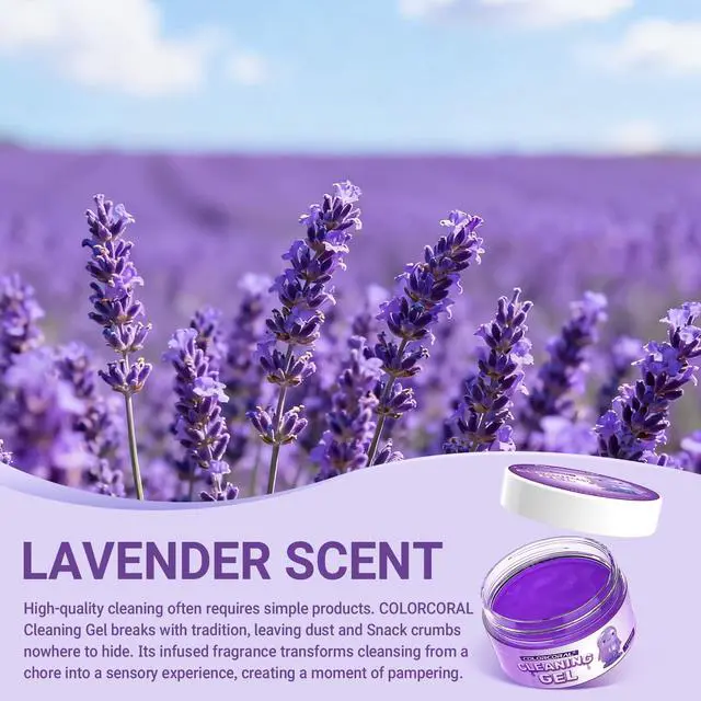 Alt view image 4 of 7 - Car Cleaning Gel Reusable(Lavender Scent) 2Pack - Dust Cleaning Putty Keyboard Slime for Car Interior Air Vent Cleaner, Auto Detailing Tools Accessories, Christmas Stocking Stuffers for Men Women