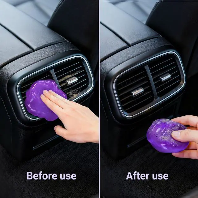 Alt view image 5 of 7 - Car Cleaning Gel Reusable(Lavender Scent) 2Pack - Dust Cleaning Putty Keyboard Slime for Car Interior Air Vent Cleaner, Auto Detailing Tools Accessories, Christmas Stocking Stuffers for Men Women
