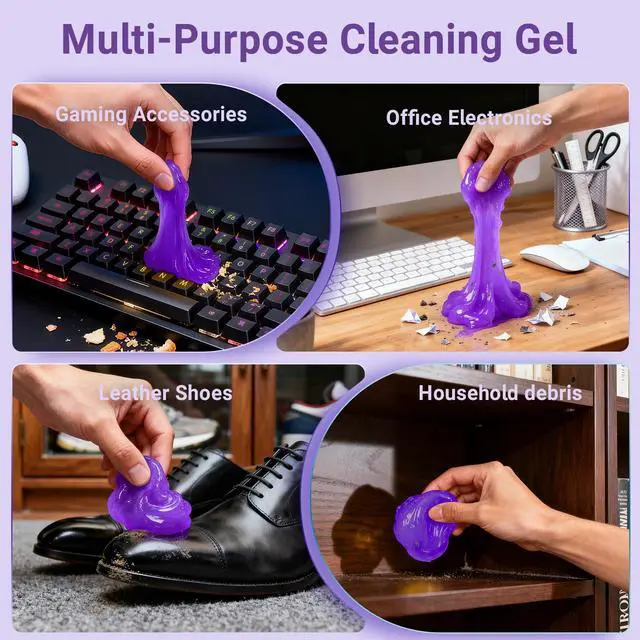 Alt view image 6 of 7 - Car Cleaning Gel Reusable(Lavender Scent) 2Pack - Dust Cleaning Putty Keyboard Slime for Car Interior Air Vent Cleaner, Auto Detailing Tools Accessories, Christmas Stocking Stuffers for Men Women