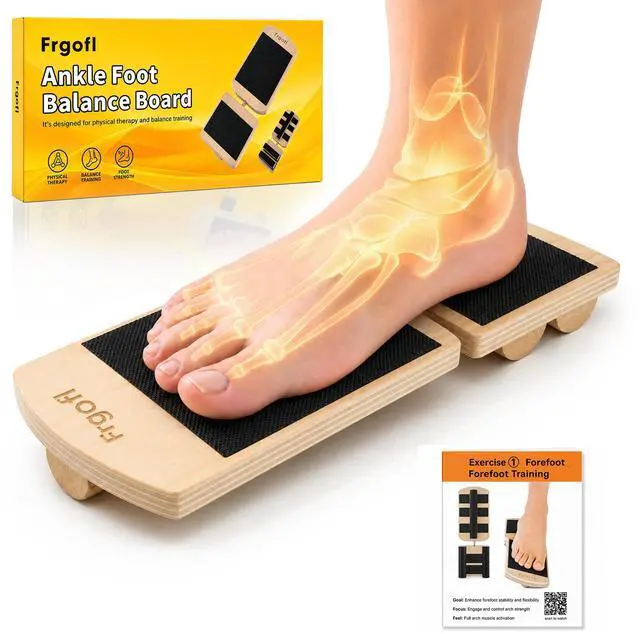 Main image of Balance Board for Ankle Strengthening & Physical Therapy - Adjustable Single Leg Board for Recovery from Sprains, Plantar Fasciitis | Stability Trainer with Video Guide and Carry Bag