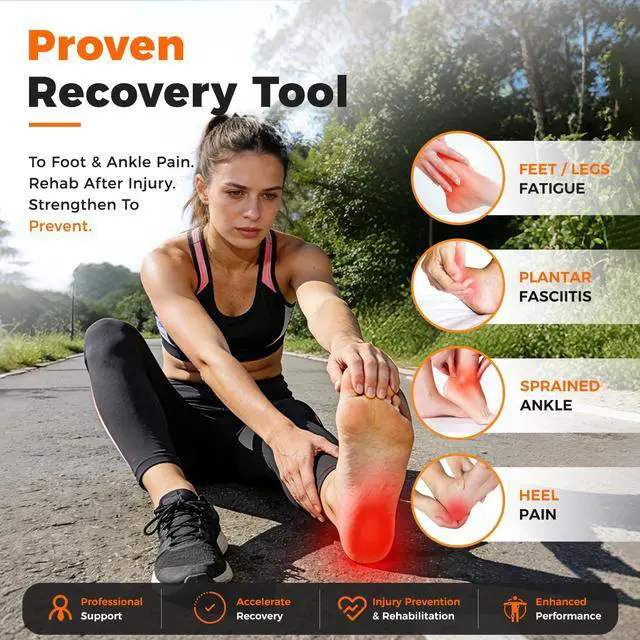 Alt view image 2 of 7 - Balance Board for Ankle Strengthening & Physical Therapy - Adjustable Single Leg Board for Recovery from Sprains, Plantar Fasciitis | Stability Trainer with Video Guide and Carry Bag