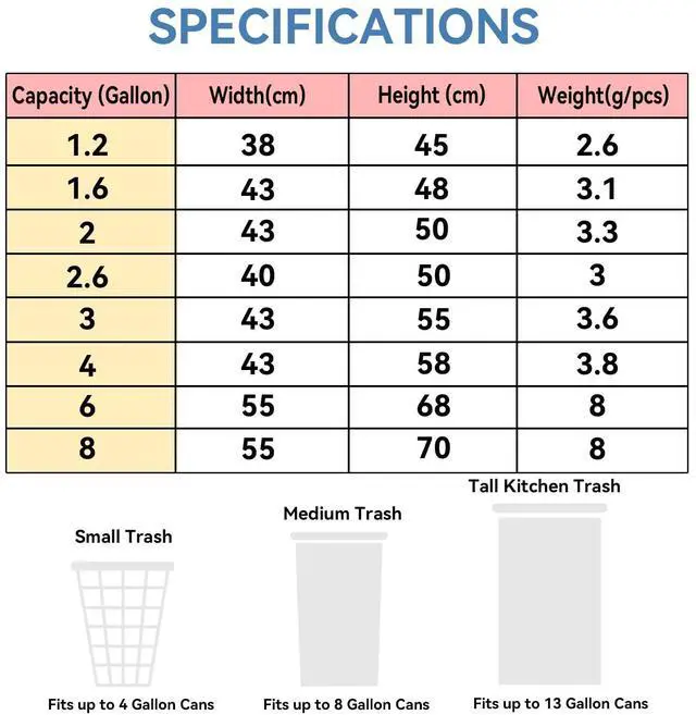 Alt view image 3 of 6 - 8 Gallon Trash Bags with Handles, Pack of 42, Garbage Bags, Size 55 * 70cm, Weight 8g/pcs, Unscented, White