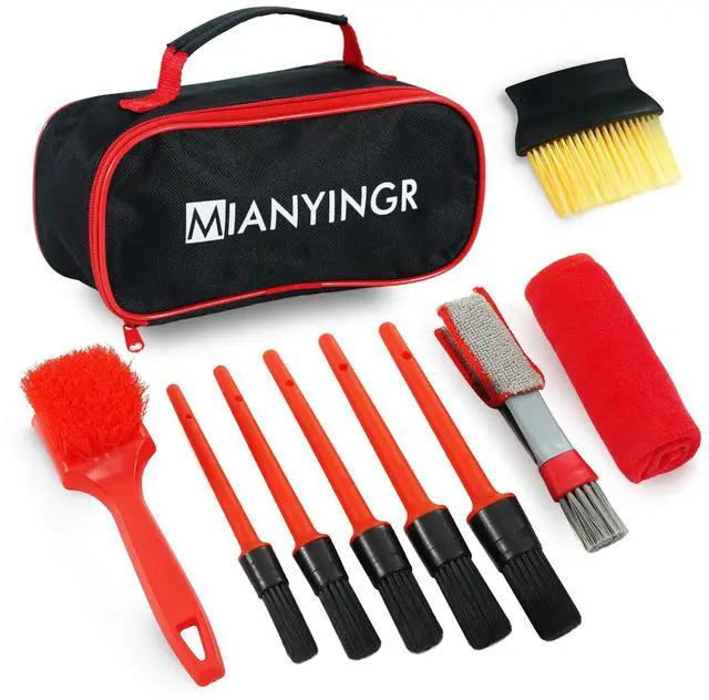 Main image of 10Pcs Interior Detailing Brush Set, Car Vent & Dashboard Cleaner Kit with Microfiber Towel, Storage Bag (10PCS)