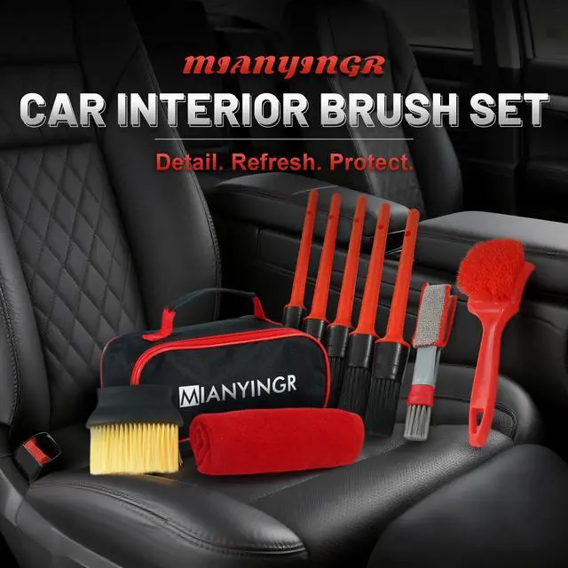 Alt view image 6 of 6 - 10Pcs Interior Detailing Brush Set, Car Vent & Dashboard Cleaner Kit with Microfiber Towel, Storage Bag (10PCS)