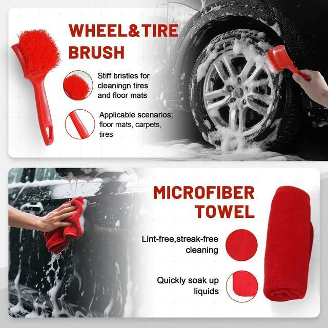 Alt view image 4 of 6 - 10Pcs Interior Detailing Brush Set, Car Vent & Dashboard Cleaner Kit with Microfiber Towel, Storage Bag (10PCS)