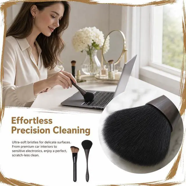 Alt view image 3 of 7 - 2 Pcs Exquisite Dusting Brush, Small Detailing Brushes, Soft Microfiber Brush for Models, Craf, Collectibles,Computers, Digital Devices, Car Interior, Musical Instruments,Craft, Artwork