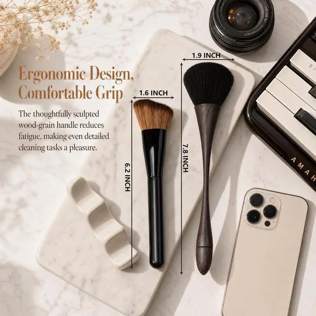 Alt view image 2 of 7 - 2 Pcs Exquisite Dusting Brush, Small Detailing Brushes, Soft Microfiber Brush for Models, Craf, Collectibles,Computers, Digital Devices, Car Interior, Musical Instruments,Craft, Artwork