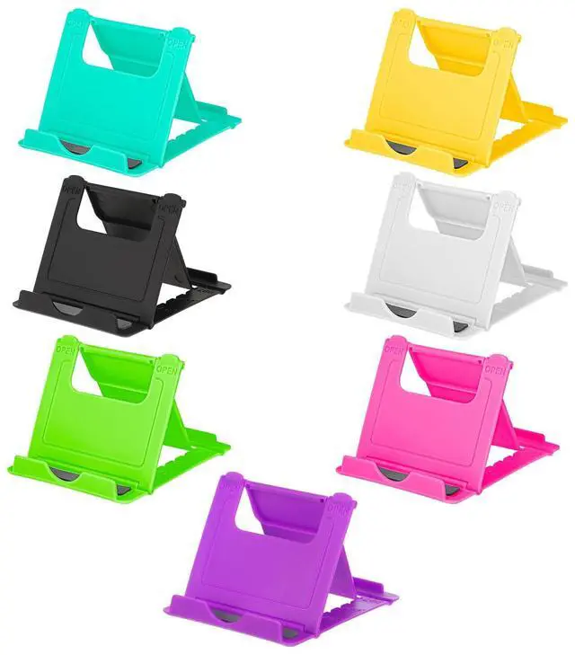 Main image of 7 Pack Foldable Phone Stands Holder, Multi-Angle Desktop Tablet Stand Portable Universal Tabletop Phone Holder for All Mobile Smart Cell Phones Tablet Display