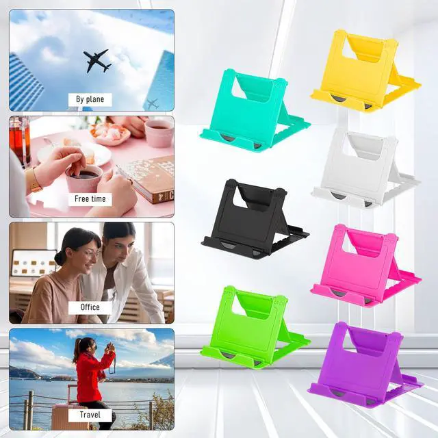 Alt view image 4 of 7 - 7 Pack Foldable Phone Stands Holder, Multi-Angle Desktop Tablet Stand Portable Universal Tabletop Phone Holder for All Mobile Smart Cell Phones Tablet Display