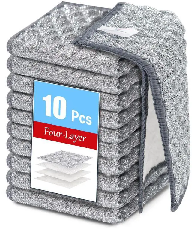 Main image of Pcs New Upgrade 4-Layer Metal Dish Cloths, Non-Scratch Odor-Free Multipurpose Wire Dishwashing Rags for Wet Dry Use, Kitchen Cleaning Cloths for Dishes, Sinks & Stove Tops(7.87X7.87)