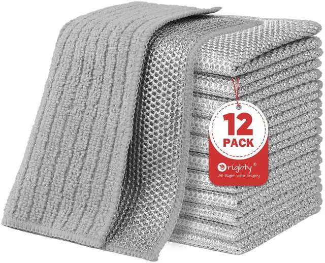 Main image of Multipurpose Wire Dishwashing Rag 12 Pcs, Upgraded Double-Layer Non-Scratch Wire Dish Cleaning Cloths, Reusable Steel Scrubber for Kitchen, Powerful Dishcloth Rag for Cookware, Grey, 7"x8"