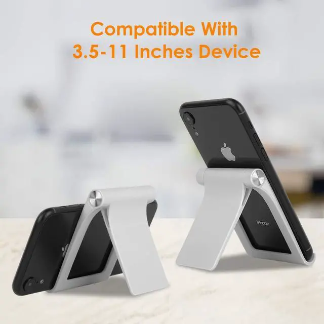 Alt view image 5 of 7 - Cell Phone Desk Stand Holder Multi-Angle Adjustable Phone Desk Stand Tablet Holder for iPhone 17 16 15 14 13 12 11 Pro Max XS XR Samsung Galaxy S22 S21 S20 S10 S9 Edge Android Smartphone