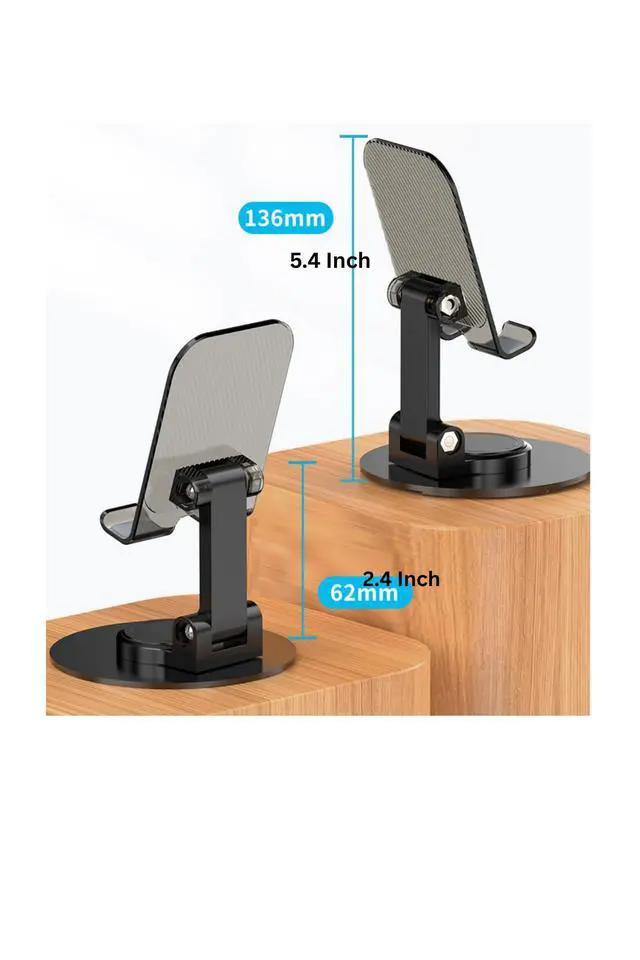 Alt view image 4 of 7 - Foldable 360° Cell Phone Stand Angle Height Adjustable Phone Holder for Desk, Compatible with iPhone, iPad, Surface Pro, Portable Monitor 7" - 15.6"