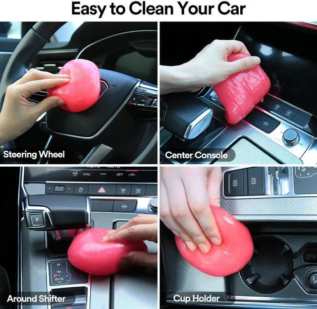 Alt view image 5 of 7 - Car Cleaning Gel for Car Cleaning Putty Car Putty Auto Detailing Tools Car Slime Cleaner Dust Cleaning Gel for Car Cleaning Supplies Car Essentials Car Gifts Car Accessories for Women Pink