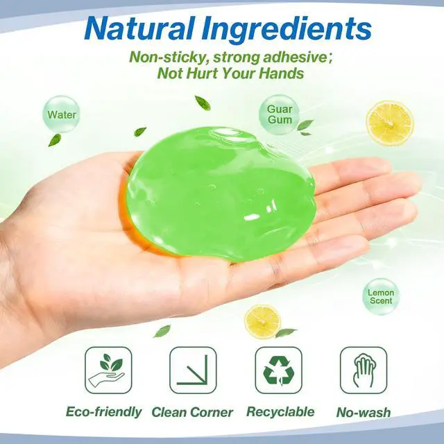 Alt view image 6 of 7 - Car Cleaning Gels, Super Clean Clean Putty Dust Cleaner Kit, Auto Detailing Tools Cleaning Putty Car Interior Cleaner, Keyboard Cleaner, Cleaning Slime Car Cleaning Supplies Gift for Men Women