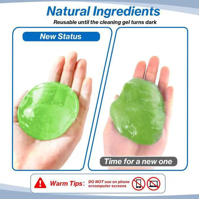 Alt view image 7 of 7 - Car Cleaning Gels, Super Clean Clean Putty Dust Cleaner Kit, Auto Detailing Tools Cleaning Putty Car Interior Cleaner, Keyboard Cleaner, Cleaning Slime Car Cleaning Supplies Gift for Men Women