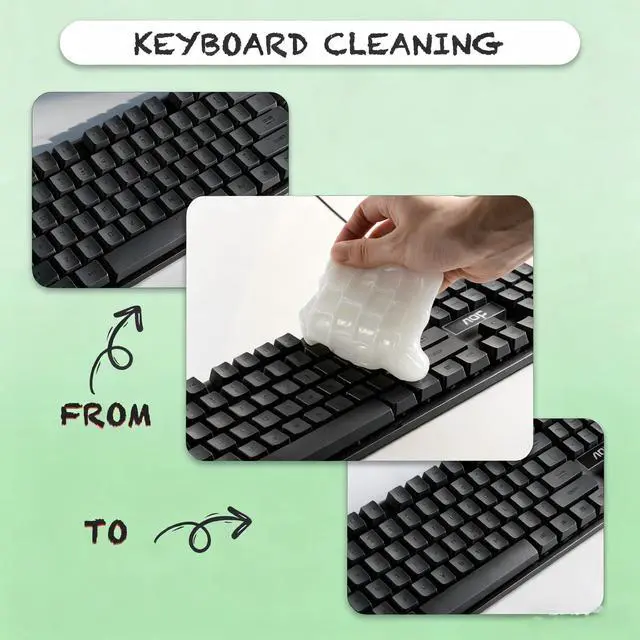 Alt view image 6 of 7 - Cleaning Gel for Car Cleaner Cleaning Kit Automotive Air Vent Dust Cleaning Slime for Auto Cleaning Putty Universal Dust Car Accessories Car Interior Cleaner Keyboard Cleaning Laptop White