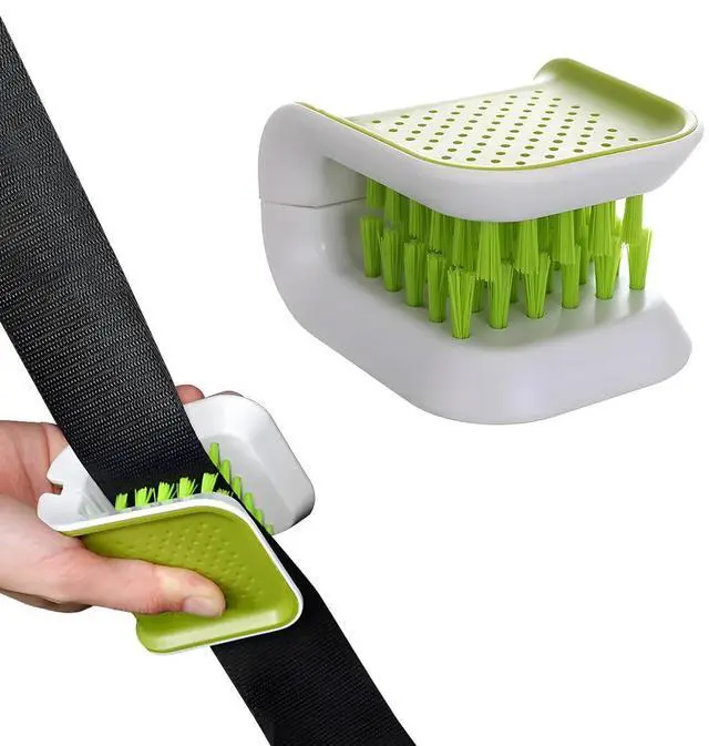 Main image of Car Seat Belt Cleaning Brush, U-Shaped Detailing Tool Double-Sided Bristle Scrubber, Multifunctional Non-Slip Cleaner Brush for Safety Belt Chopsticks Fork Spoon Knives