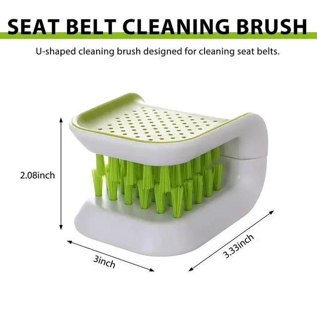 Alt view image 2 of 6 - Car Seat Belt Cleaning Brush, U-Shaped Detailing Tool Double-Sided Bristle Scrubber, Multifunctional Non-Slip Cleaner Brush for Safety Belt Chopsticks Fork Spoon Knives