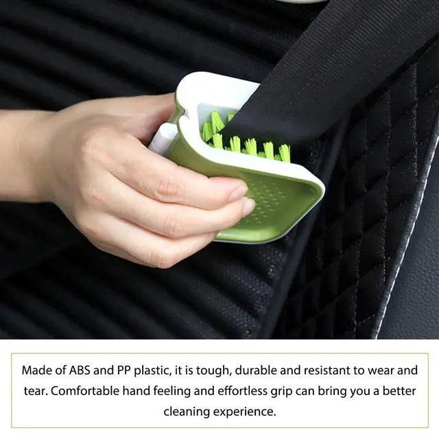 Alt view image 6 of 6 - Car Seat Belt Cleaning Brush, U-Shaped Detailing Tool Double-Sided Bristle Scrubber, Multifunctional Non-Slip Cleaner Brush for Safety Belt Chopsticks Fork Spoon Knives