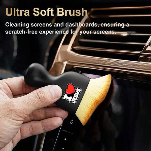 Alt view image 2 of 7 - Highland Cow Car Detailing Brush Soft Bristle Cars Interior Cleaning Brush,Automotive Dust Brushes Cow Car Accessories,for Vehicle Interior Detailing Care Highland Cows Gifts for Women Men
