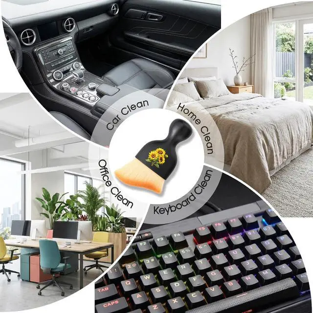 Alt view image 6 of 7 - Highland Cow Car Detailing Brush Soft Bristle Cars Interior Cleaning Brush,Automotive Dust Brushes Cow Car Accessories,for Vehicle Interior Detailing Care Highland Cows Gifts for Women Men