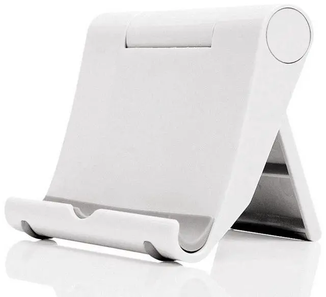 Main image of Cell Phone Stand for Desk Foldable Cell Phone Holder Desk Tablet Holder Mobile Phone Dock, Multi-Angle Universal Adjustable Tablet Dock Compatible with Most Cell Phones (White)