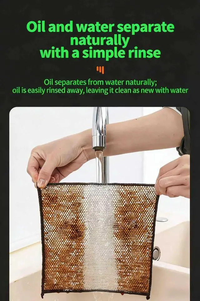 Alt view image 4 of 7 - 5-Pack 7.9-Inch Dual-Layer Metal Mesh Cleaning Cloths - Scratch-Free Kitchen Scrubbers for Dishes & Cookware