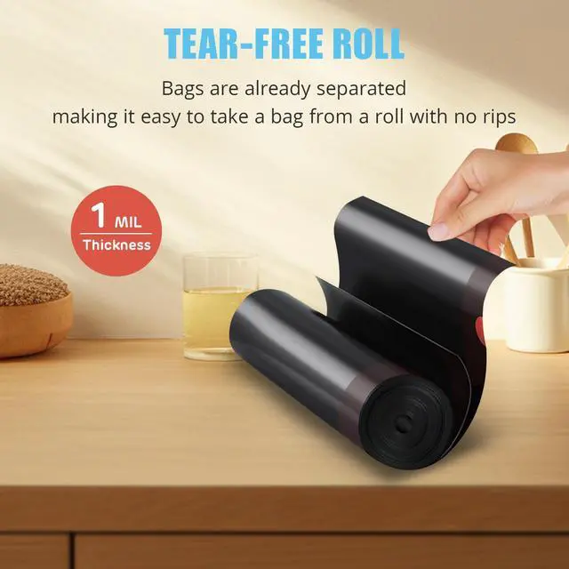 Alt view image 4 of 7 - Pre-Separated 15 Gallon Drawstring Trash Bags, 100 Count, Black