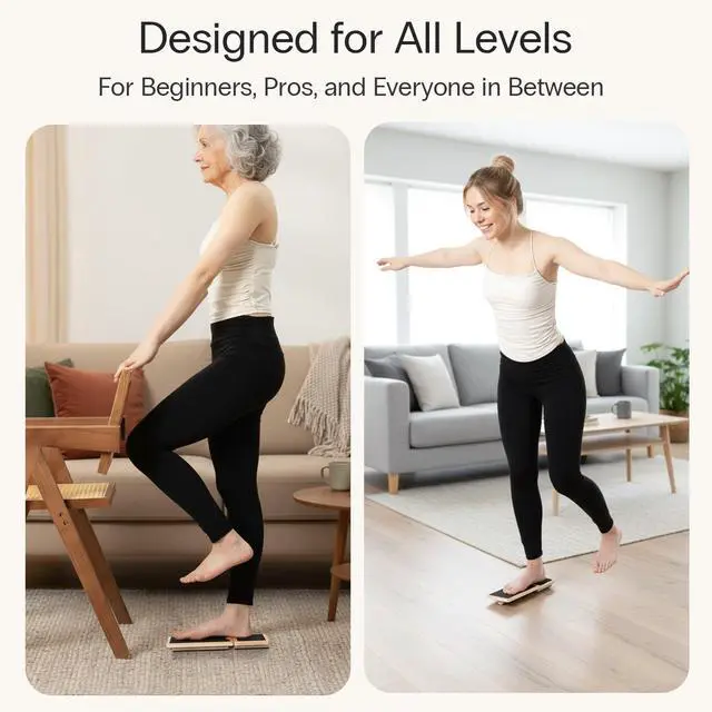 Alt view image 5 of 7 - Single-Leg Ankle Mobility & Balance Board, Wooden Stability Trainer for Foot & Ankle Strength, Control & Performance, Non-Slip Design, with Carry Bag & Exercise Guide