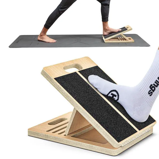 Alt view image 2 of 7 - Wooden Calf Stretcher - Portable Slant Board for Calf Stretching - Bears 300 lbs - Adjustable Incline Board Physical Therapy Equipment - Reduce Injury Risk, Improve Foot, Leg & Ankle Mobility