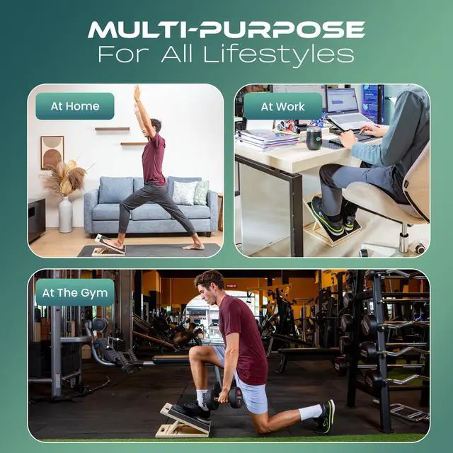 Alt view image 6 of 7 - Wooden Calf Stretcher - Portable Slant Board for Calf Stretching - Bears 300 lbs - Adjustable Incline Board Physical Therapy Equipment - Reduce Injury Risk, Improve Foot, Leg & Ankle Mobility