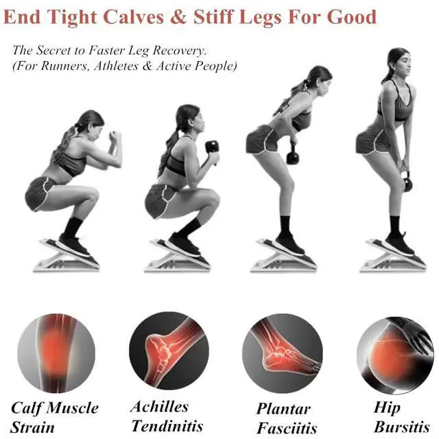 Alt view image 7 of 7 - Adjustable Wooden Slant Board for Calf Stretching, Incline Exercise Stretcher for Ankle, Heel, Knees & Leg Mobility Portable Wedge Equipment for Squats
