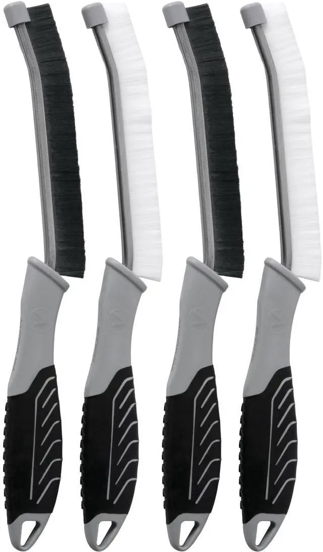 Main image of Car Detailing Brush Set for Car Cleaning Kit, Multi-Purpose Interior Car Cleaner Brush Set for Interior Detail, Includes Medium Bristles and Stiff Bristles, 4 Pack, Black/White