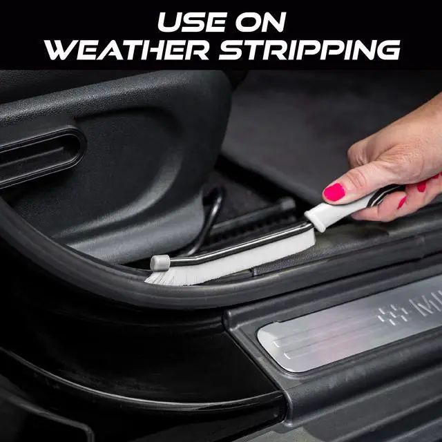 Alt view image 4 of 7 - Car Detailing Brush Set for Car Cleaning Kit, Multi-Purpose Interior Car Cleaner Brush Set for Interior Detail, Includes Medium Bristles and Stiff Bristles, 4 Pack, Black/White