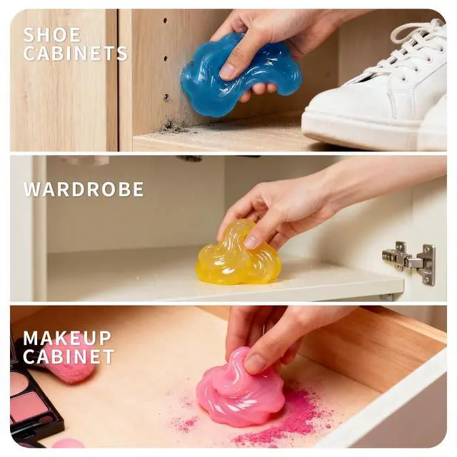 Alt view image 5 of 7 - Car Cleaning Gel4 Packs Dust Cleaning Putty Universal Car Interior Cleaner Keyboard Dust Remover Car Slime Gifts for Men Women Girl