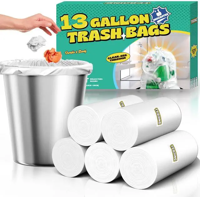 Main image of 13 Gallon Tall Kitchen Trash Bags Unscented,1.1 Mil,Clear,110 Ct