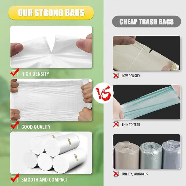Alt view image 2 of 6 - 13 Gallon Tall Kitchen Trash Bags Unscented,1.1 Mil,Clear,110 Ct