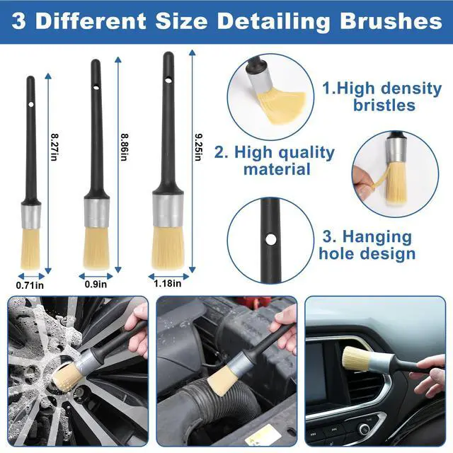 Alt view image 4 of 7 - Windshield Cleaner Tool, 13Pcs Car Interior Cleaning Kit, Car Detailing Kit Interior Cleaner, Car Detailing Brushes, Car Cleaning Gel, Inside Cleaning Supplies Accessories for Women Men
