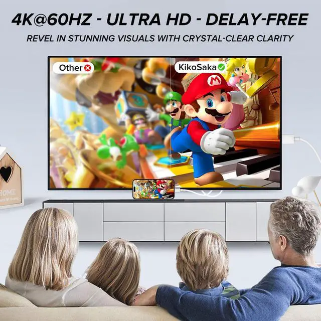 Alt view image 2 of 7 - USB C to HDTV Cable 4K 60Hz High Speed Type C to HDTV Adapter for TV Monitor Projector USBC Digital AV Thunderbolt 3/4/5 Compatible with iPhone 16 15, Galaxy and More USB-C Device 6FT
