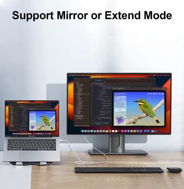 Alt view image 4 of 7 - Apple USB-C to HDMI Cable 4K@60Hz for iPhone 15 16 17 Series, 6FT Nylon-Braided High-Speed Type C to HDMI 2.0 Cord Thunderbolt 5/4/3 for MacBook Pro/Air, iPad Pro, iMac, Galaxy S26 S25 S24, Surface