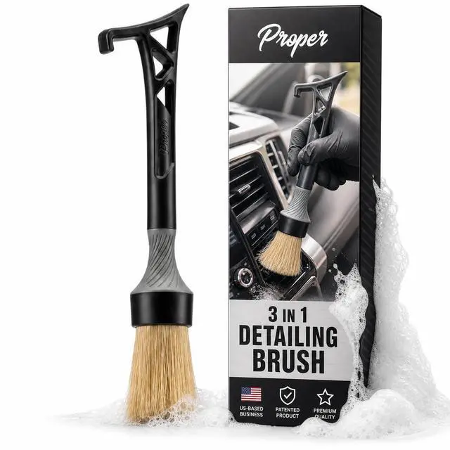 Main image of 3 in 1 Patent Pending in House Design from Proper. Detail Automotive Interior or Exterior, get Professional Results with Proper Detail Brushes Car Detailing