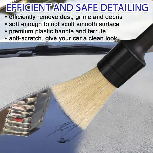 Alt view image 3 of 6 - Detailing Brush Set - 10 Pcs Detail Brushes Car Detailing, Auto Boar Hair Car Detailing Kit for Cleaning Interior Exterior - Vehicles Wheels Leather Engine Dashboard