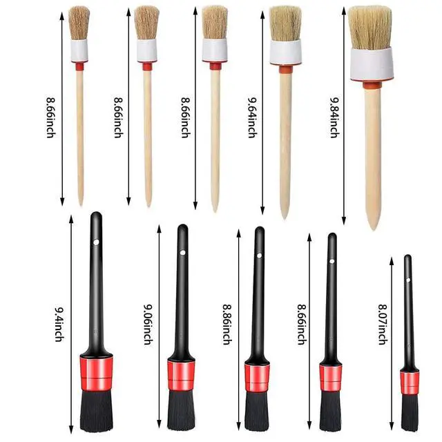 Alt view image 4 of 7 - 10PCS Car Auto Detailing Brush Set, Auto Detailing Brushes Cleaner Car Detailing Brushes Exterior, Car Interior Brush for Detailing Cars Automotive Interior, Wheels, Exterior, Leather
