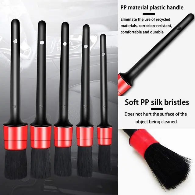 Alt view image 3 of 7 - 10PCS Car Auto Detailing Brush Set, Auto Detailing Brushes Cleaner Car Detailing Brushes Exterior, Car Interior Brush for Detailing Cars Automotive Interior, Wheels, Exterior, Leather